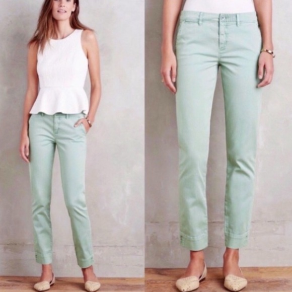 Pilcro Pants - Anthropologie Pilcro and the Letterpress Mint Blue  Stet Ankle Pants, size 26